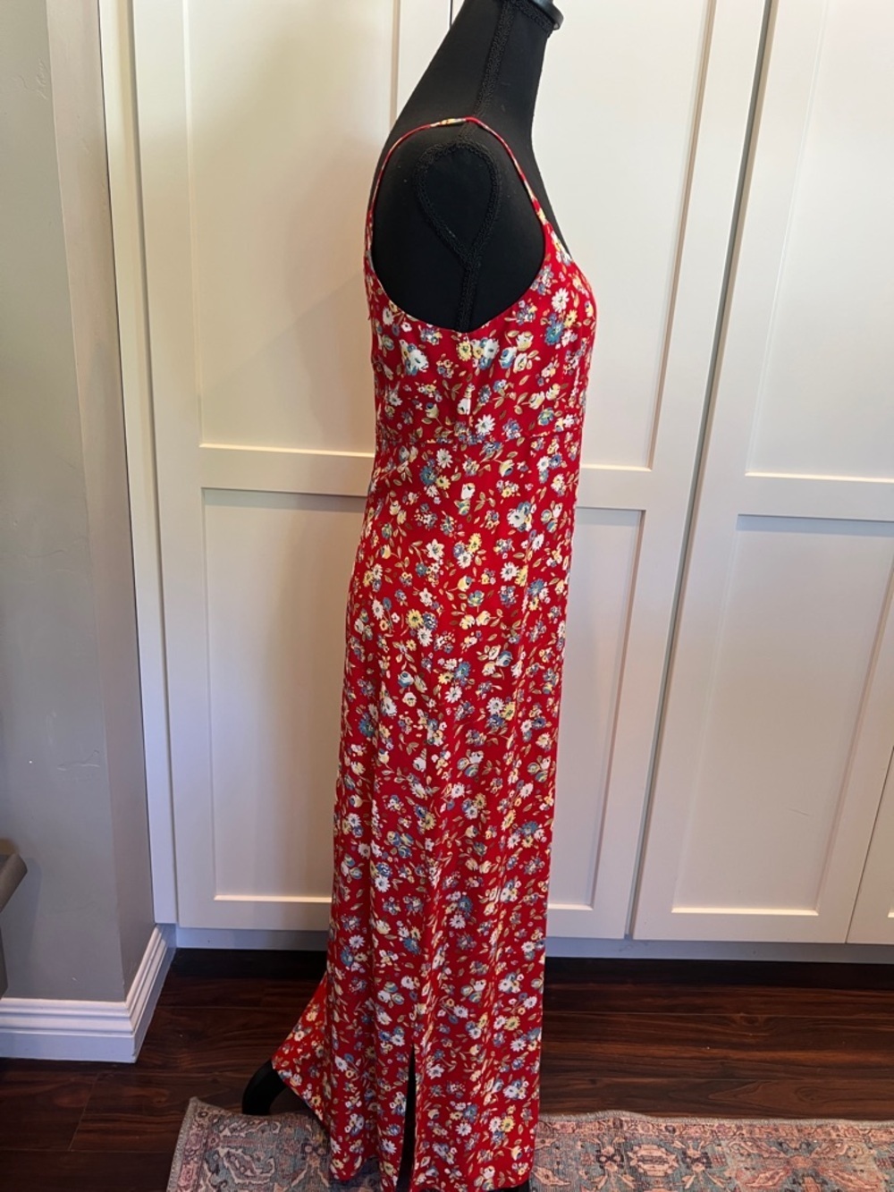 Rabbit Rabbit Rabbit Red Floral Dress with Yellow & Blue Blooms Size 4P - Picture 6 of 10
